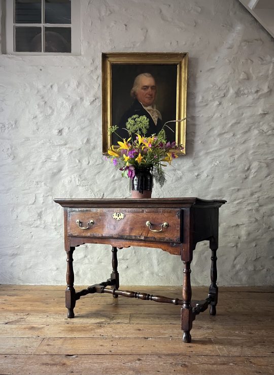 An early 18th century Welsh oak side table.