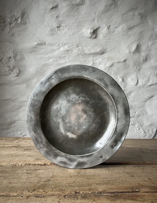 A small 18th century pewter plate