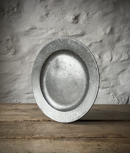 Small Georgian pewter plate