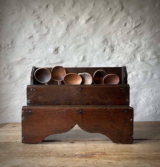 18th century Welsh oak spoon rack