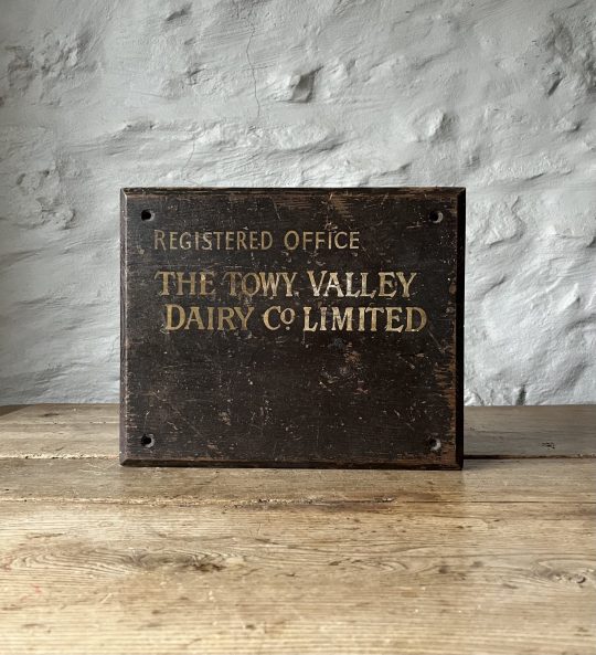 Hand painted Towy Valley Dairy sign