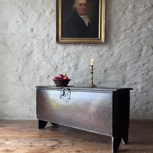 Small 17th century oak plank chest Sold